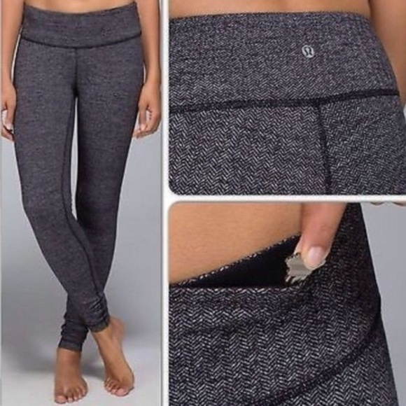 lululemon athletica Pants - LULULEMON Wunder Unders Pants Herringbone Gray T47